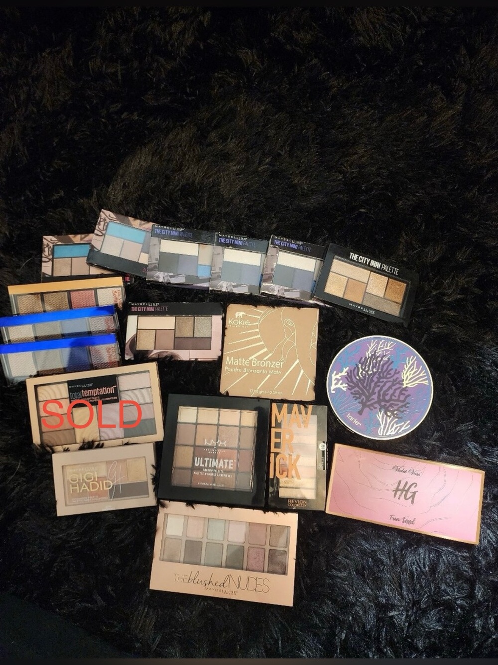 17 pc Eyeshadow and bronzer lot of revlon maybelline kokie tarte violet Voss nyx
